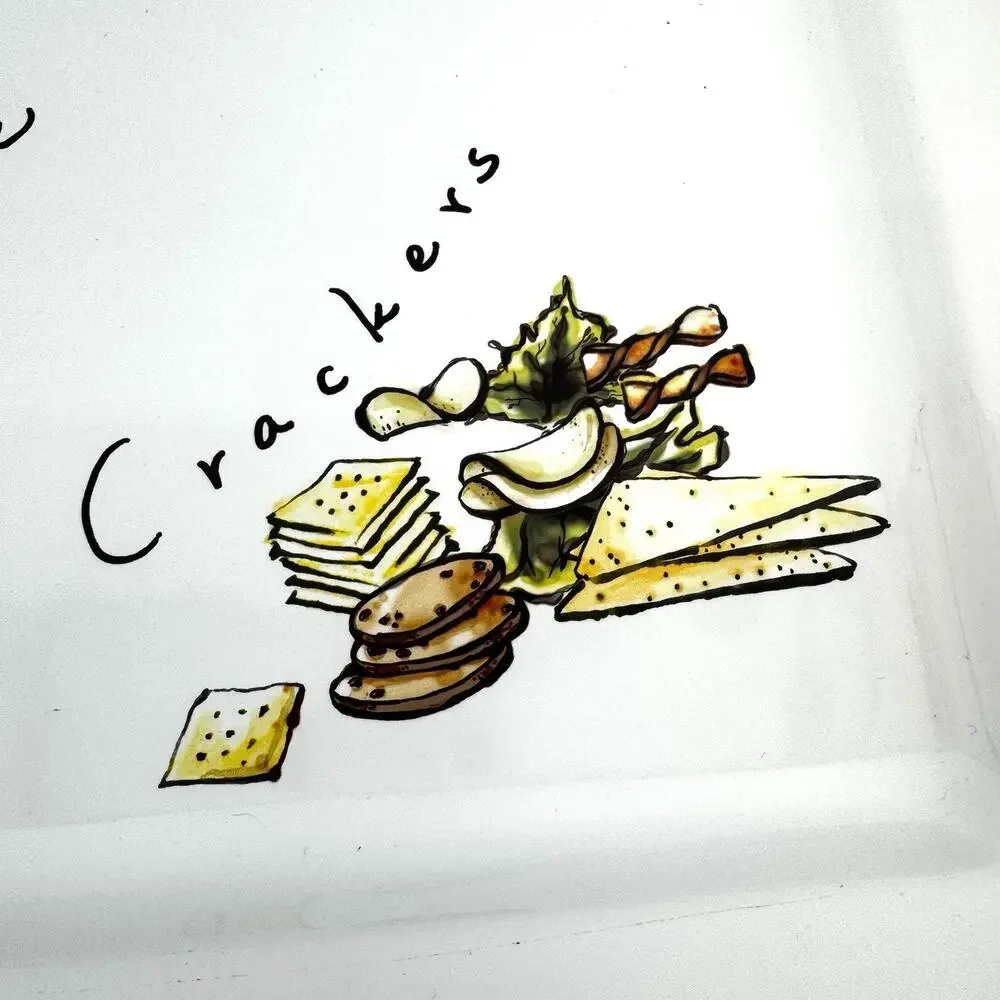 Pottery Barn Serving Platter Cheese & Crackers 12x15 Ceramic Charcuterie Plate